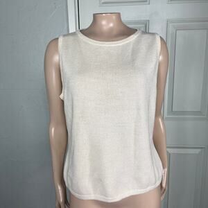 St. John Cream Sleeveless Knit Shell